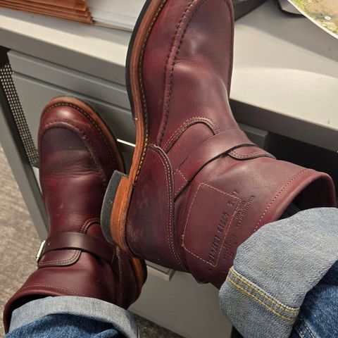 Chippewa Chippewa X Jean Shop 7" Engineer in Horween Burgundy Chromepak