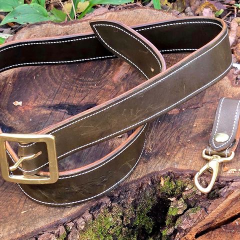 Unsung Yoke Belt in Wickett & Craig Olive Oiled Latigo