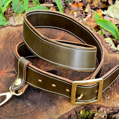 Unsung Yoke Belt in Wickett & Craig Olive Oiled Latigo
