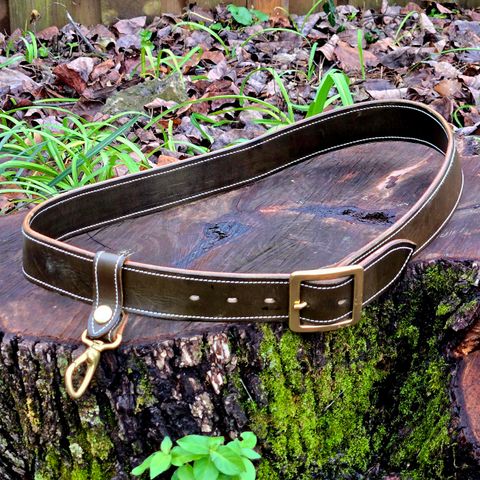 Unsung Yoke Belt in Wickett & Craig Olive Oiled Latigo