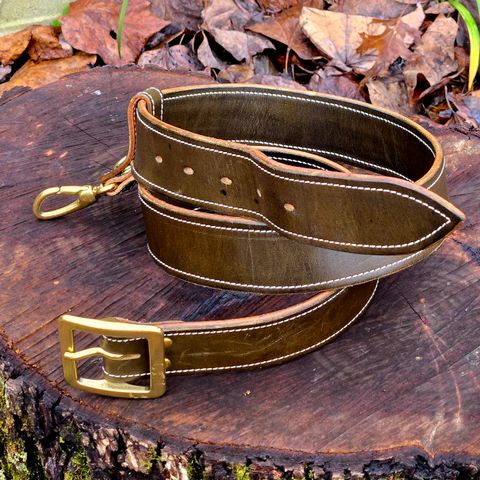 Unsung Yoke Belt in Wickett & Craig Olive Oiled Latigo