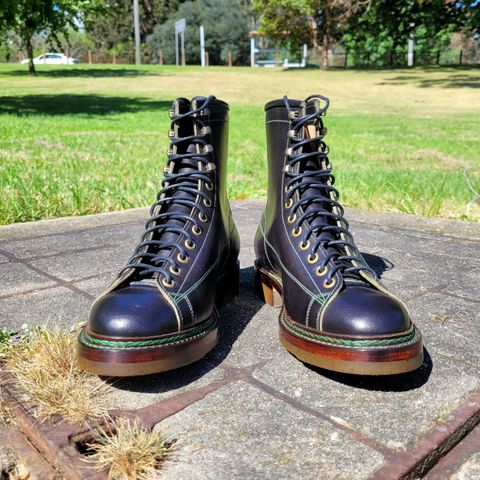 Onderhoud LCV02 Monkey Boot in Badalassi Carlo Oliva Minerva Overdyed Black