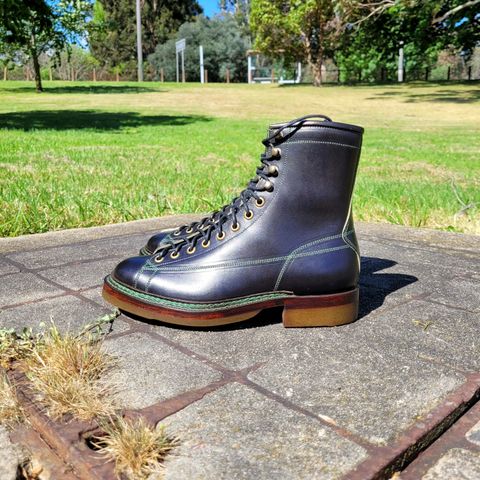 Onderhoud LCV02 Monkey Boot in Badalassi Carlo Oliva Minerva Overdyed Black