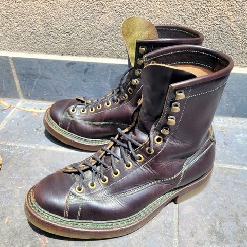 View photo of Onderhoud LCV02 Monkey Boot in Badalassi Carlo Oliva Minerva Overdyed Black