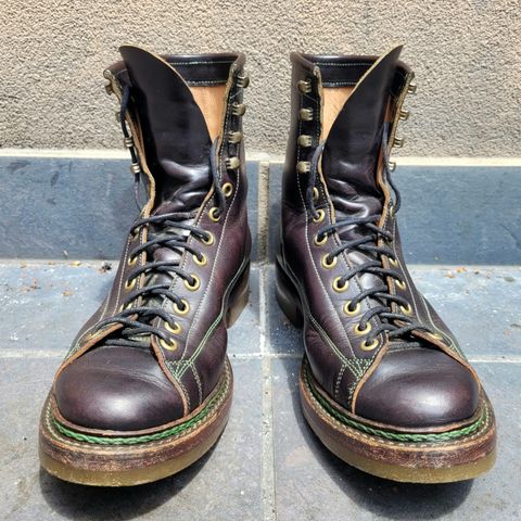 View photo of Onderhoud LCV02 Monkey Boot in Badalassi Carlo Oliva Minerva Overdyed Black