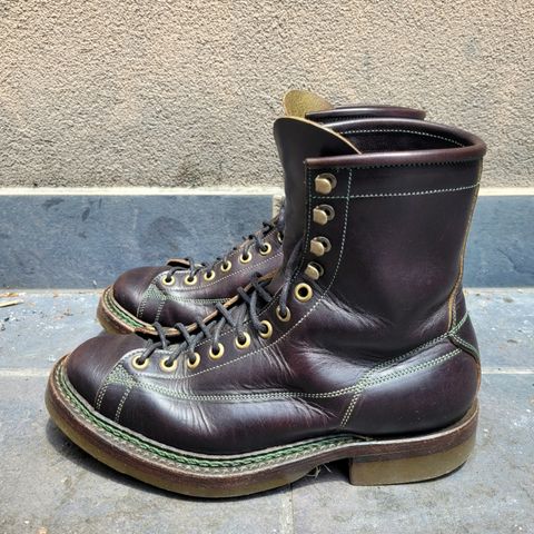 View photo of Onderhoud LCV02 Monkey Boot in Badalassi Carlo Oliva Minerva Overdyed Black