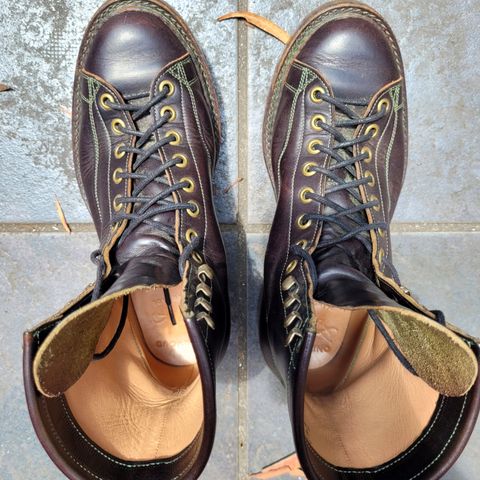 View photo of Onderhoud LCV02 Monkey Boot in Badalassi Carlo Oliva Minerva Overdyed Black