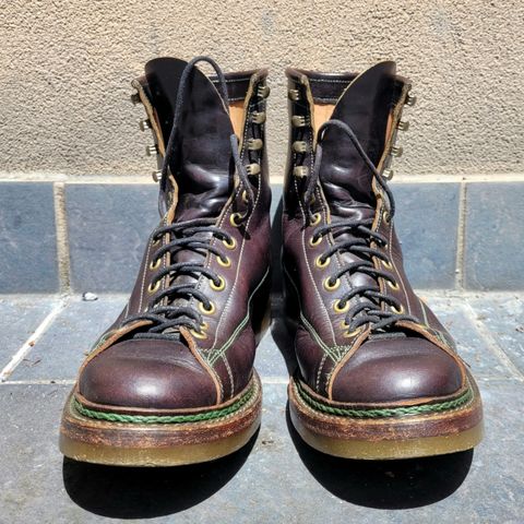 View photo of Onderhoud LCV02 Monkey Boot in Badalassi Carlo Oliva Minerva Overdyed Black