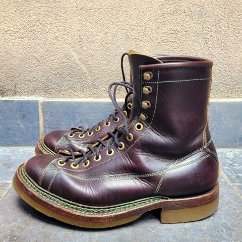 View photo of Onderhoud LCV02 Monkey Boot in Badalassi Carlo Oliva Minerva Overdyed Black