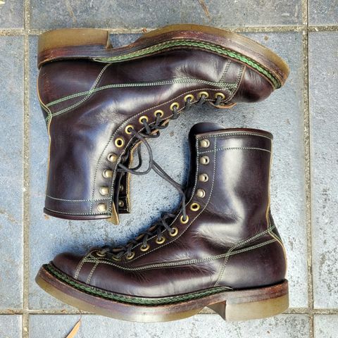 View photo of Onderhoud LCV02 Monkey Boot in Badalassi Carlo Oliva Minerva Overdyed Black