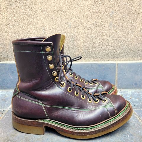 View photo of Onderhoud LCV02 Monkey Boot in Badalassi Carlo Oliva Minerva Overdyed Black