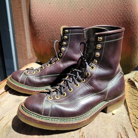 View photo of Onderhoud LCV02 Monkey Boot in Badalassi Carlo Oliva Minerva Overdyed Black