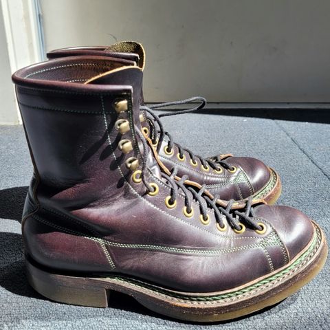 View photo of Onderhoud LCV02 Monkey Boot in Badalassi Carlo Oliva Minerva Overdyed Black