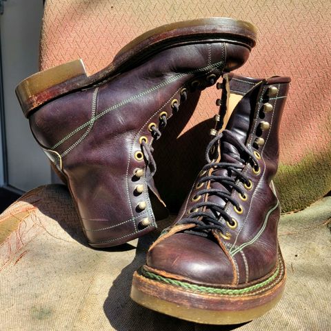 View photo of Onderhoud LCV02 Monkey Boot in Badalassi Carlo Oliva Minerva Overdyed Black