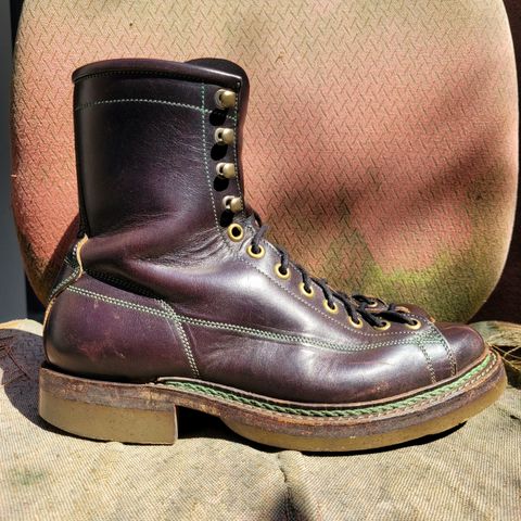 View photo of Onderhoud LCV02 Monkey Boot in Badalassi Carlo Oliva Minerva Overdyed Black