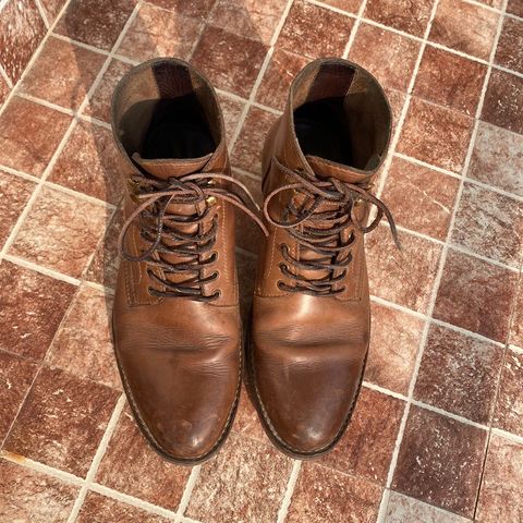 View photo of Blkbrd Shoemaker Rudiger Service Boot in Horween Natural Chromexcel