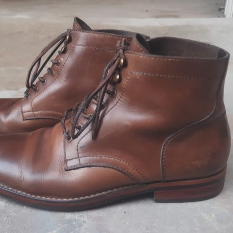 View photo of Blkbrd Shoemaker Rudiger Service Boot in Horween Natural Chromexcel