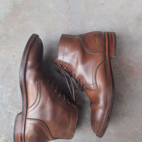 View photo of Blkbrd Shoemaker Rudiger Service Boot in Horween Natural Chromexcel