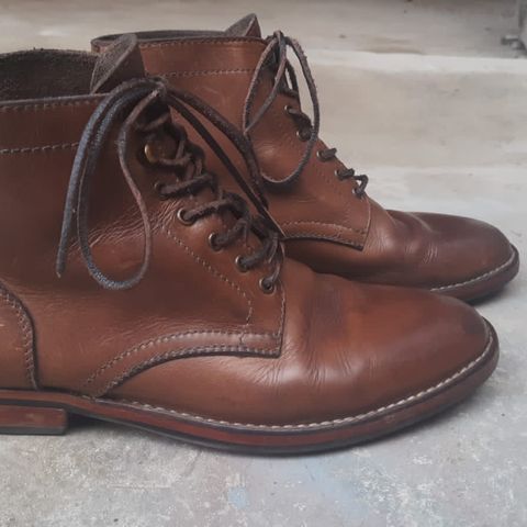 View photo of Blkbrd Shoemaker Rudiger Service Boot in Horween Natural Chromexcel