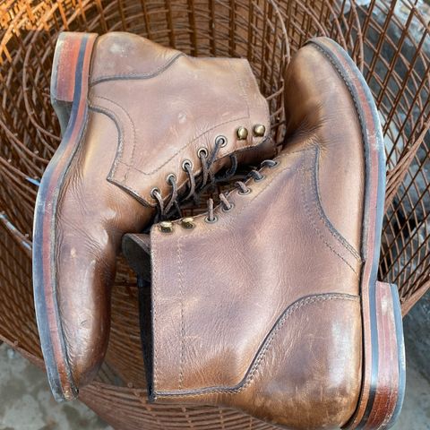 View photo of Blkbrd Shoemaker Rudiger Service Boot in Horween Natural Chromexcel