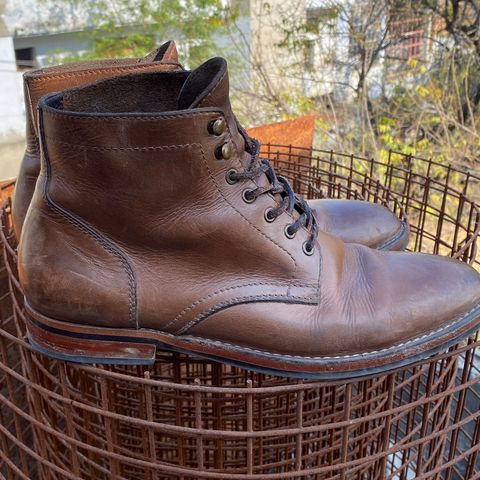 View photo of Blkbrd Shoemaker Rudiger Service Boot in Horween Natural Chromexcel