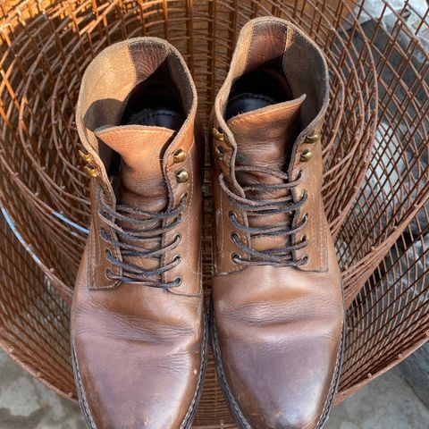 View photo of Blkbrd Shoemaker Rudiger Service Boot in Horween Natural Chromexcel