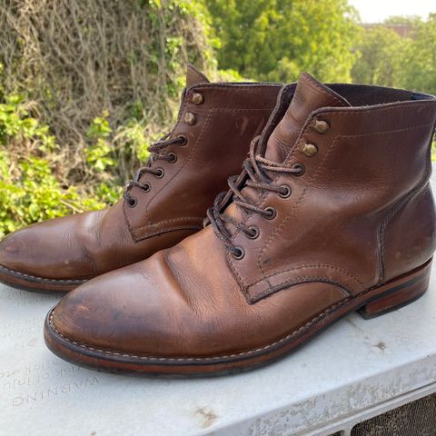 View photo of Blkbrd Shoemaker Rudiger Service Boot in Horween Natural Chromexcel