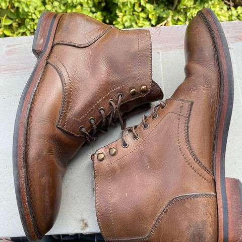 View photo of Blkbrd Shoemaker Rudiger Service Boot in Horween Natural Chromexcel