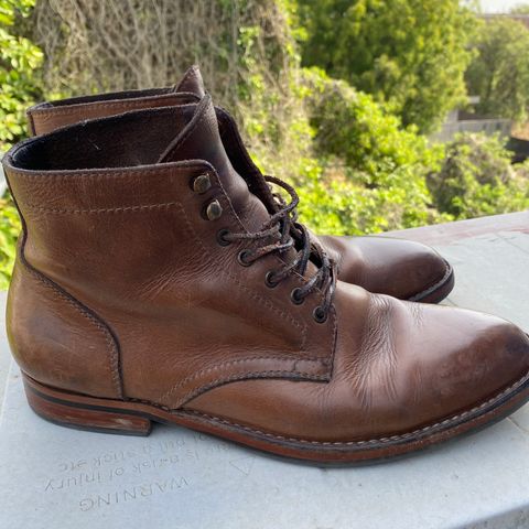 View photo of Blkbrd Shoemaker Rudiger Service Boot in Horween Natural Chromexcel