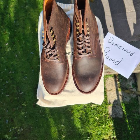 Grant Stone Edward Boot in C.F. Stead Tobacco Waxy Commander Suede