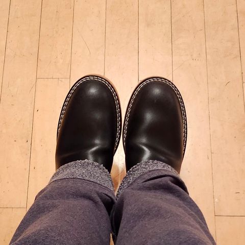 Nicks Pullman in Horween Black Waxed Flesh