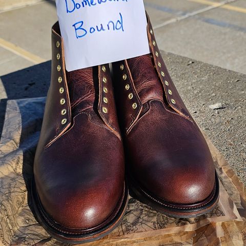 Viberg Wholecut Derby Boot in Horween Rowdy Dachshund