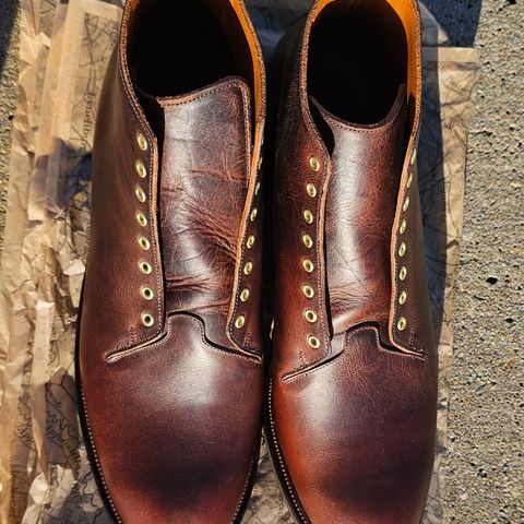 Viberg Wholecut Derby Boot in Horween Rowdy Dachshund