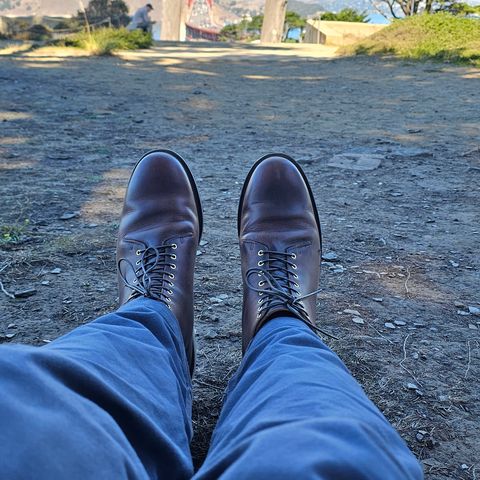 Viberg Wholecut Derby Boot in Horween Rowdy Dachshund