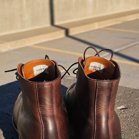 Viberg Wholecut Derby Boot in Horween Rowdy Dachshund