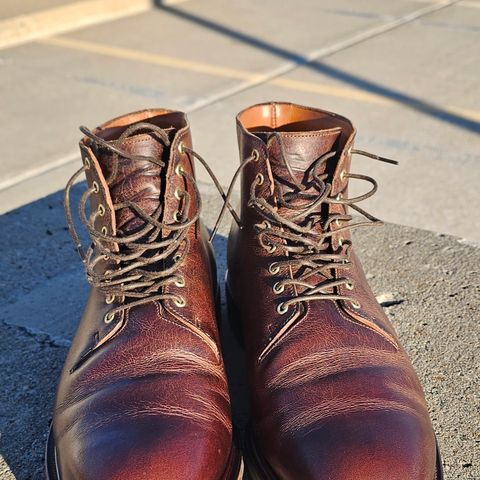 Viberg Wholecut Derby Boot in Horween Rowdy Dachshund