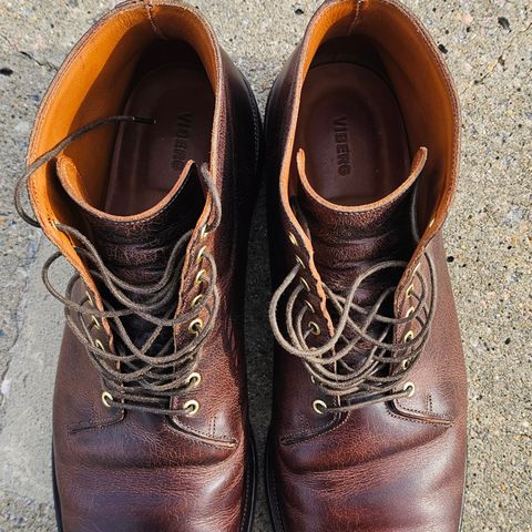 Viberg Wholecut Derby Boot in Horween Rowdy Dachshund
