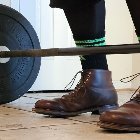 Viberg Wholecut Derby Boot in Horween Rowdy Dachshund