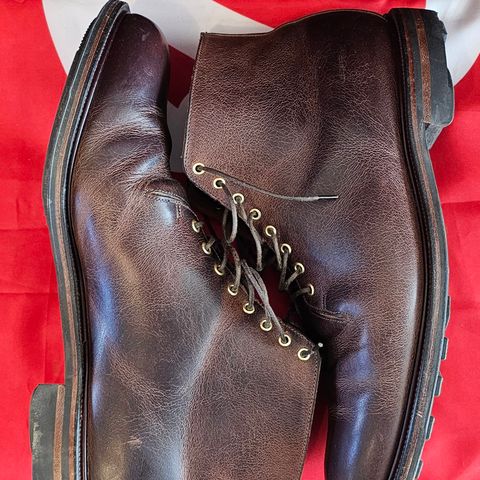 Viberg Wholecut Derby Boot in Horween Rowdy Dachshund