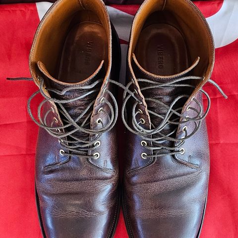 Viberg Wholecut Derby Boot in Horween Rowdy Dachshund