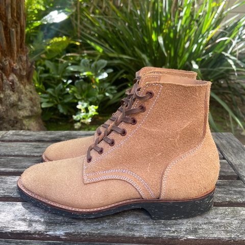 Clinch Yeager Boots in Wickett & Craig Natural Latigo Roughout