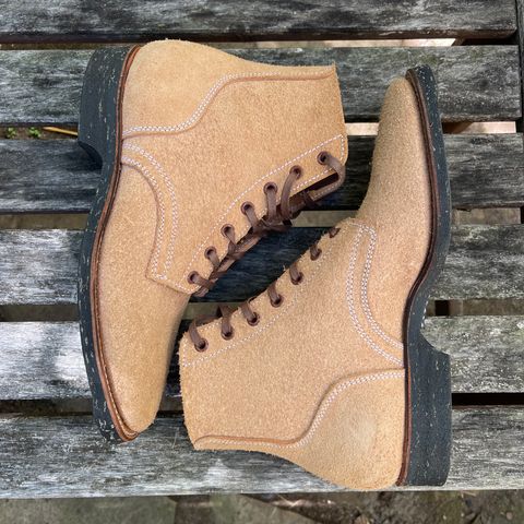 Clinch Yeager Boots in Wickett & Craig Natural Latigo Roughout