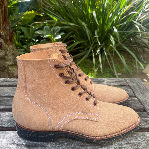 Clinch Yeager Boots in Wickett & Craig Natural Latigo Roughout