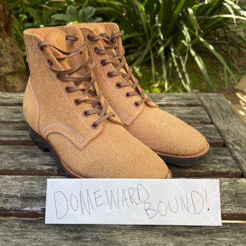 Clinch Yeager Boots in Wickett & Craig Natural Latigo Roughout