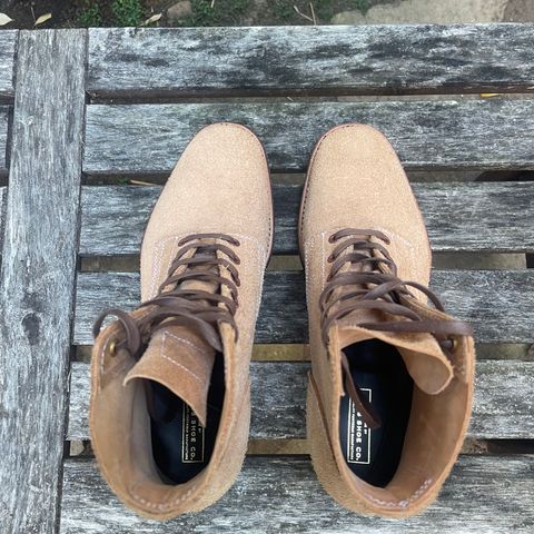 Clinch Yeager Boots in Wickett & Craig Natural Latigo Roughout