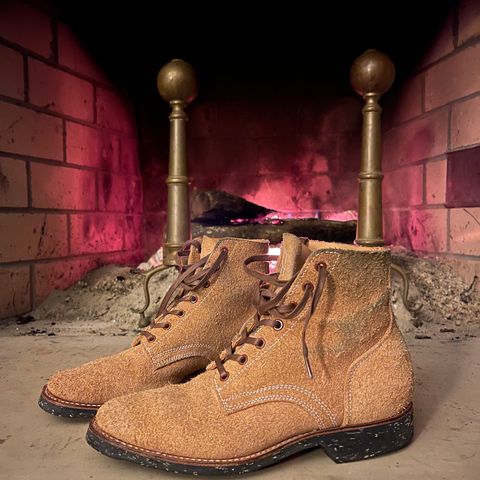Clinch Yeager Boots in Wickett & Craig Natural Latigo Roughout