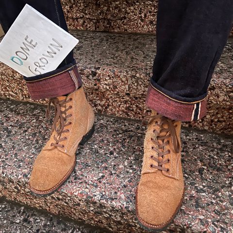 Clinch Yeager Boots in Wickett & Craig Natural Latigo Roughout