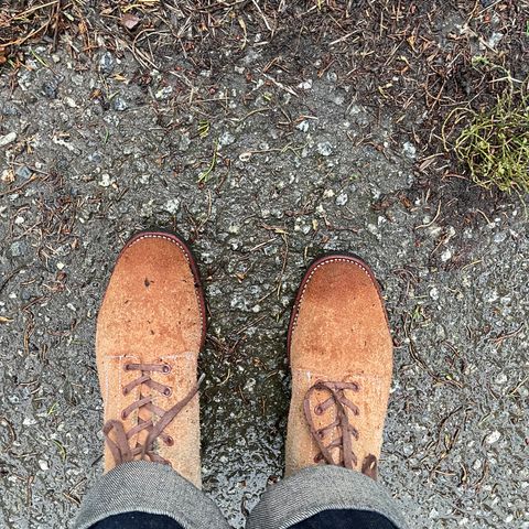 Clinch Yeager Boots in Wickett & Craig Natural Latigo Roughout