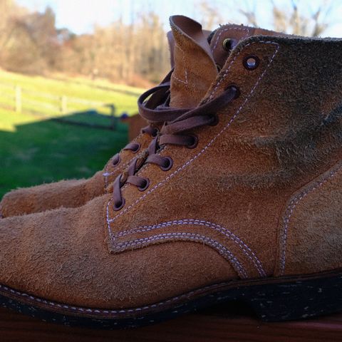 Clinch Yeager Boots in Wickett & Craig Natural Latigo Roughout