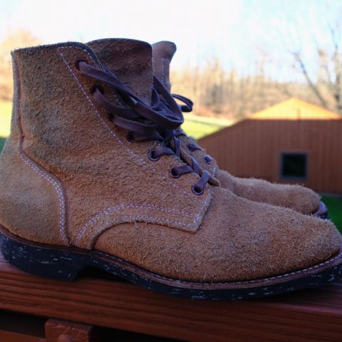 Clinch Yeager Boots in Wickett & Craig Natural Latigo Roughout